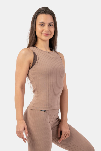 NEBBIA • Prúžkovaný úpletový top z organickej bavlny • NEBBIAshop.sk