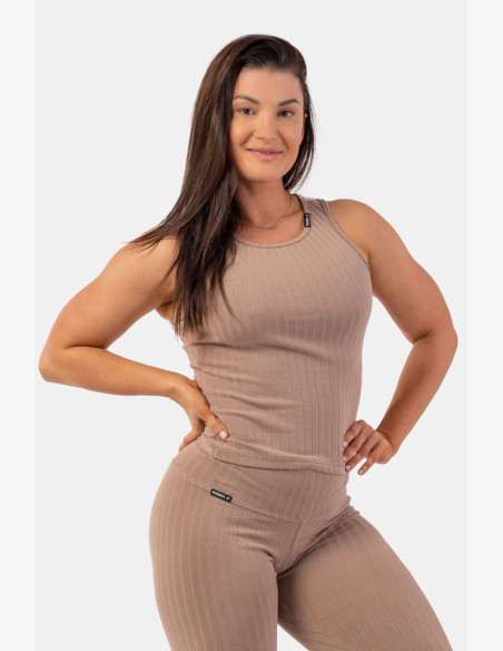 NEBBIA • Prúžkovaný úpletový top z organickej bavlny • NEBBIAshop.sk