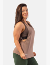 The tank top has a loose fit with wide straps that split into 3 bands at the back, creating a beautiful design.