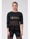 INTENSE Mesh is a sports shirt for women. This sports piece of clothing features a sophisticated cut, where the top is made of sturdy, elastic material and the bottom part is made of breathable mesh.