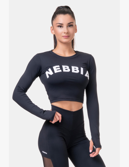 NEBBIA • Sporty HERO crop top a maniche lunghe • NEBBIAshop.cz