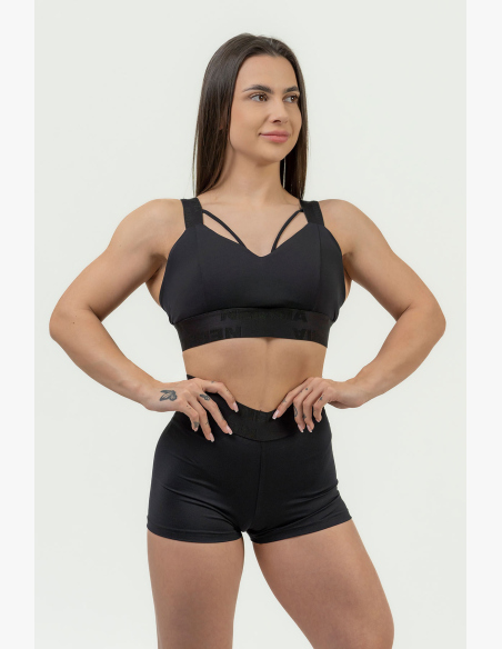 NEBBIA • Pantaloni corti compressivi da donna con vita alta INTENSE • NEBBIAshop.it