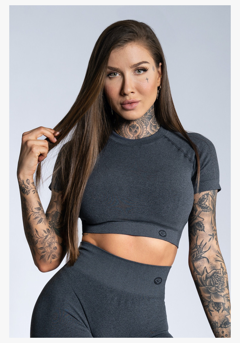 Crop top Gym Glamour with short sleeves • Nebshop.cz Crop top Gym Glamour with short sleeves • Nebshop.cz