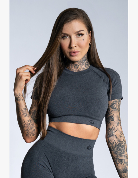 Crop top Gym Glamour s krátkym rukávom • Nebshop.sk