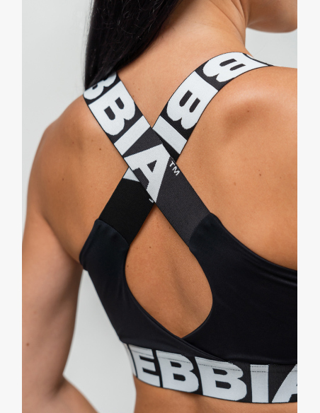 NEBBIA • Reggiseno sportivo con sostegno medio ICONIC nero • Nebshop.cz