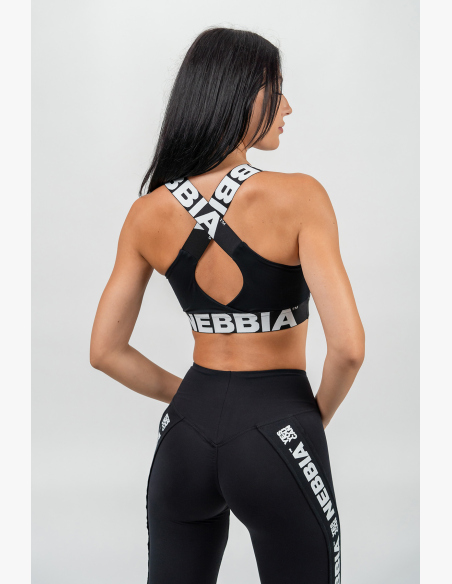 NEBBIA • Reggiseno sportivo con sostegno medio ICONIC nero • Nebshop.cz