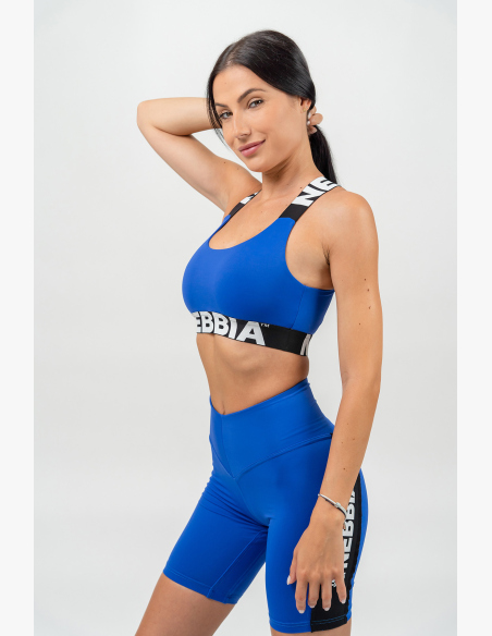 NEBBIA • Reggiseno sportivo con supporto medio ICONIC blu • Nebshop.it