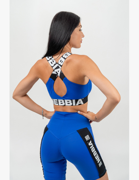 NEBBIA • Reggiseno sportivo con supporto medio ICONIC blu • Nebshop.it