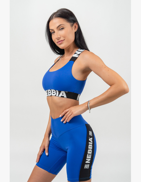 NEBBIA • Reggiseno sportivo con supporto medio ICONIC blu • Nebshop.it