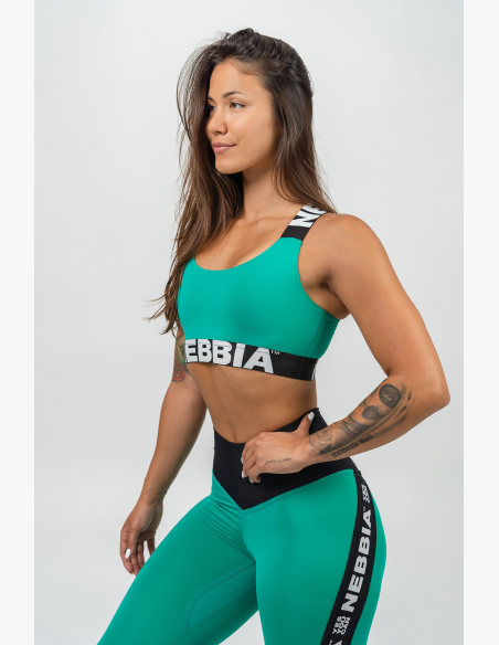 NEBBIA • Medium Support Sports Bra ICONIC Green • Nebshop.cz