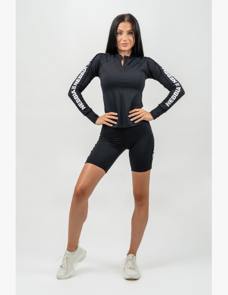 NEBBIA • Canotta sportiva a maniche lunghe WINNER nera • Nebshop.it