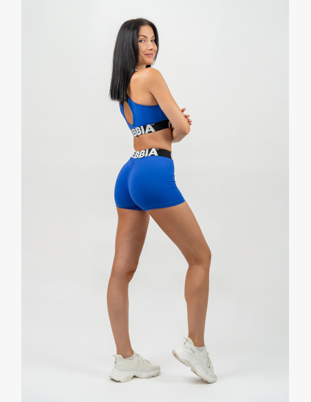 NEBBIA • Fitness šortky s vysokým pásom GLUTE PUMP modrá • Nebshop.sk