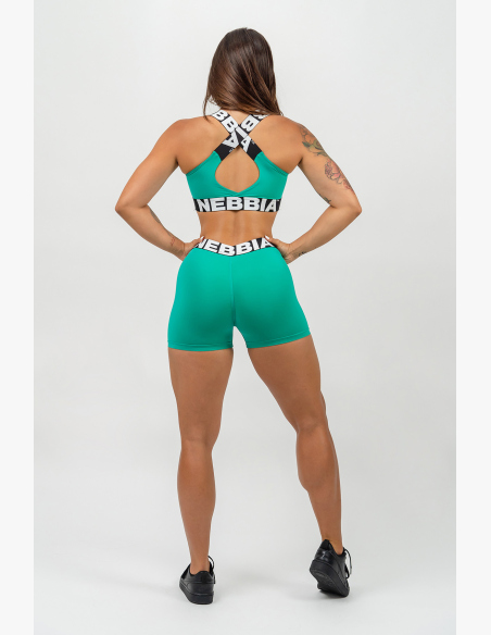 NEBBIA • Fitness šortky s vysokým pásom GLUTE PUMP zelená • Nebshop.sk