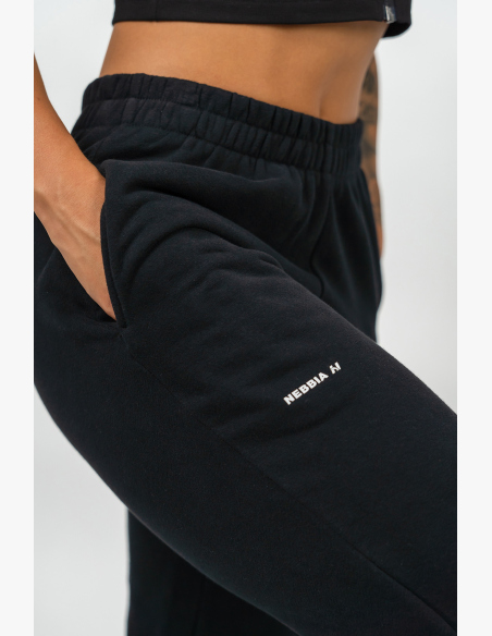 NEBBIA • Pantaloni sportivi larghi GYM TIME neri • Nebshop.cz
