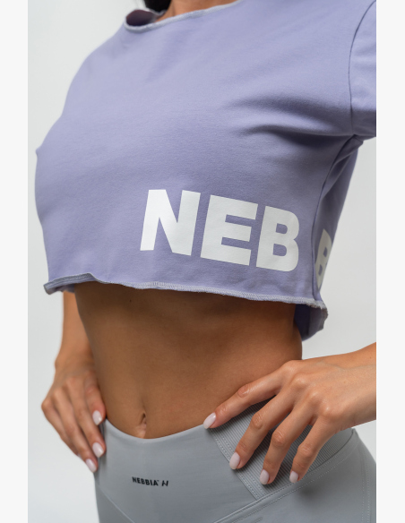 NEBBIA • Crop top t-shirt POWERHOUSE purple • Nebshop.cz