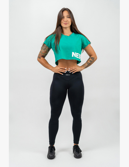 NEBBIA • Crop top shirt POWERHOUSE green • Nebshop.com
