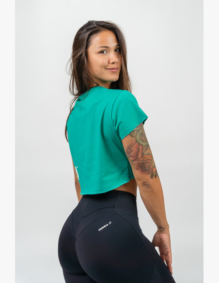 NEBBIA • Crop top tričko POWERHOUSE zelená • Nebshop.sk