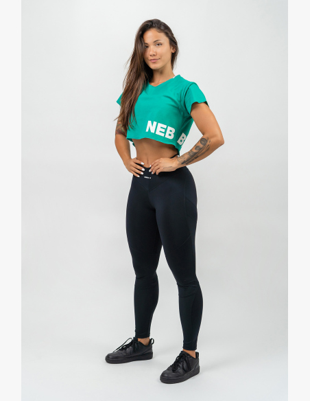 NEBBIA • Crop top shirt POWERHOUSE green • Nebshop.com