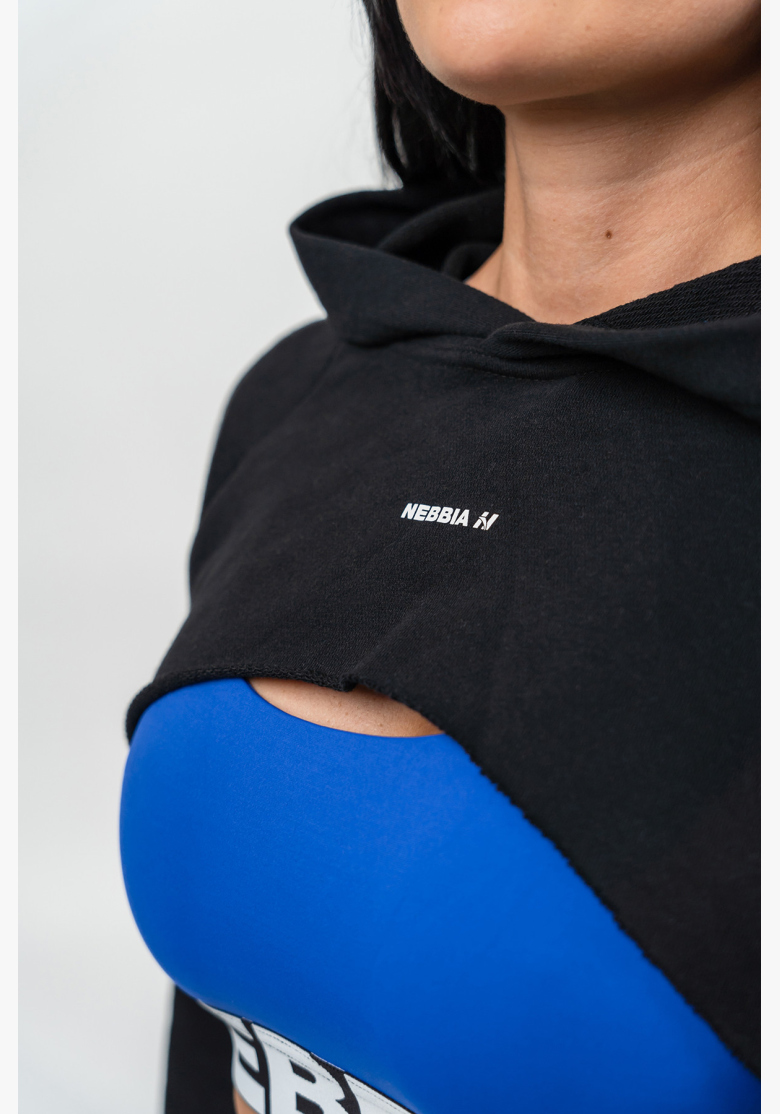 NEBBIA • Crop mikina s dlhým rukávom a kapucňou GYM TIME čierna • Nebshop.sk NEBBIA • Crop mikina s dlhým rukávom a kapucňou GYM TIME čierna • Nebshop.sk