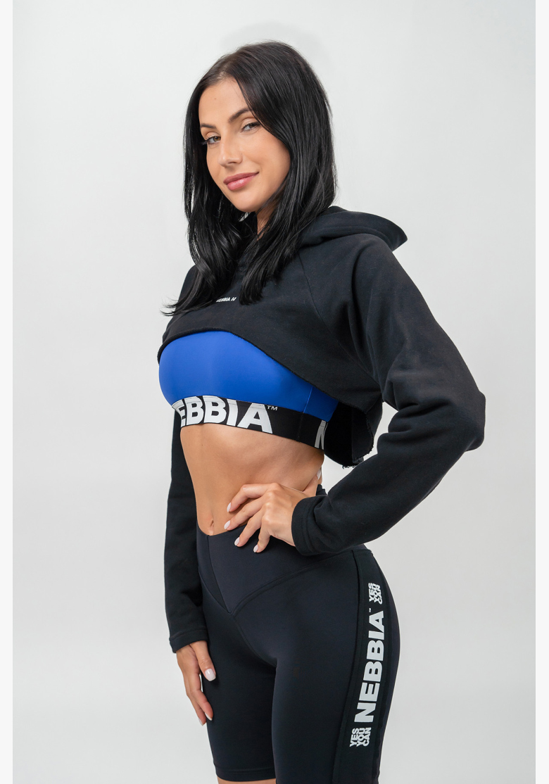 NEBBIA • Crop mikina s dlhým rukávom a kapucňou GYM TIME čierna • Nebshop.sk NEBBIA • Crop mikina s dlhým rukávom a kapucňou GYM TIME čierna • Nebshop.sk