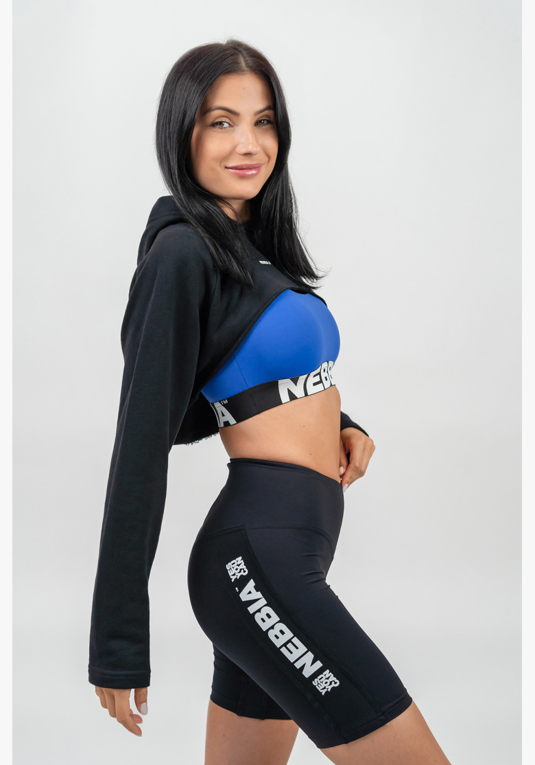 NEBBIA • Crop mikina s dlhým rukávom a kapucňou GYM TIME čierna • Nebshop.sk NEBBIA • Crop mikina s dlhým rukávom a kapucňou GYM TIME čierna • Nebshop.sk