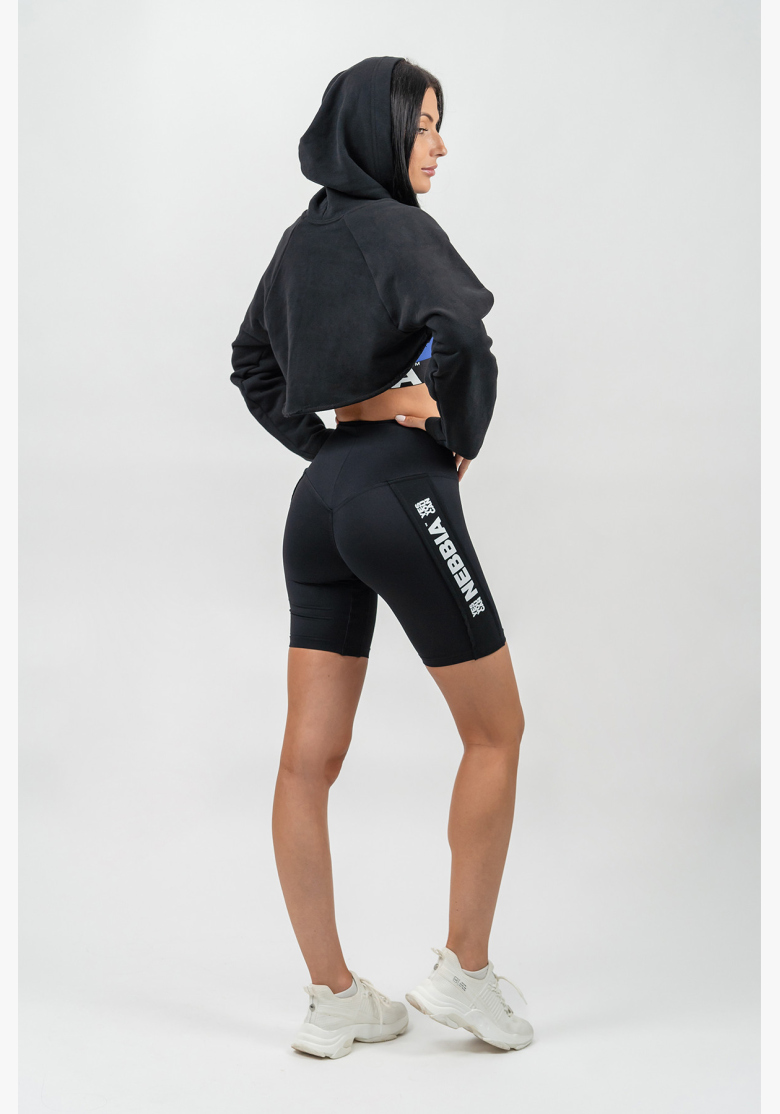 NEBBIA • Crop mikina s dlhým rukávom a kapucňou GYM TIME čierna • Nebshop.sk NEBBIA • Crop mikina s dlhým rukávom a kapucňou GYM TIME čierna • Nebshop.sk