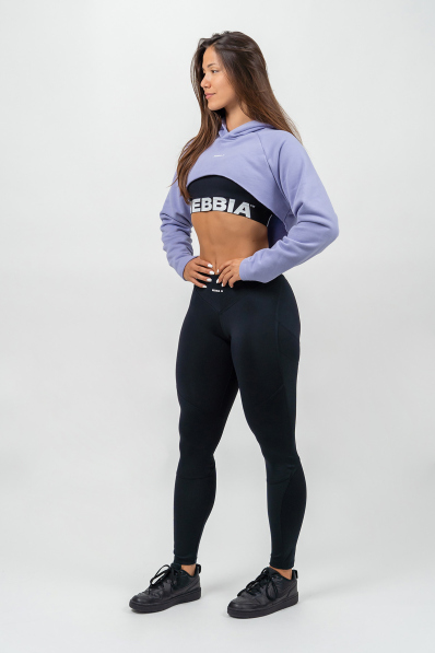 NEBBIA • Crop mikina s dlhým rukávom a kapucňou GYM TIME fialová • Nebshop.sk 2