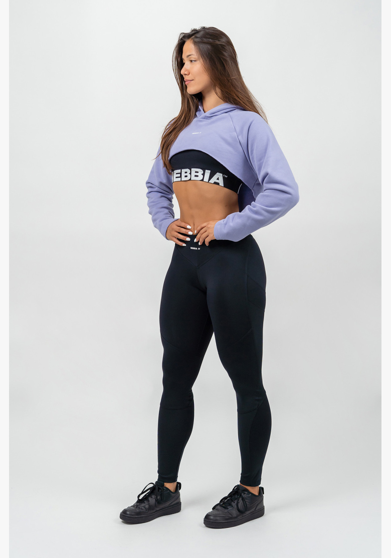 NEBBIA • Crop mikina s dlhým rukávom a kapucňou GYM TIME fialová • Nebshop.sk NEBBIA • Crop mikina s dlhým rukávom a kapucňou GYM TIME fialová • Nebshop.sk