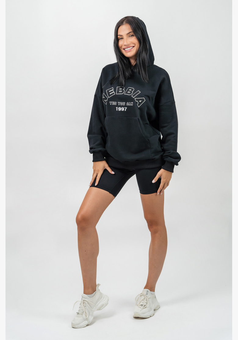 NEBBIA • Felpa oversize con cappuccio GYM RAT nera • Nebshop.it NEBBIA • Felpa oversize con cappuccio GYM RAT nera • Nebshop.it