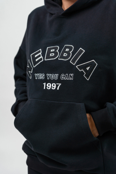 NEBBIA • Felpa oversize con cappuccio GYM RAT nera • Nebshop.it 2