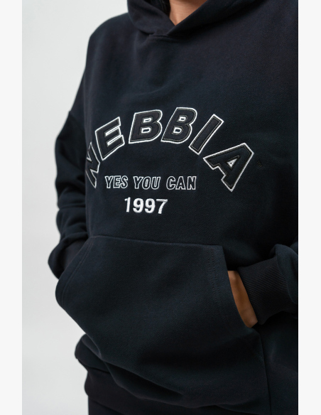 NEBBIA • Oversize mikina s kapucí GYM RAT čierna • Nebshop.sk