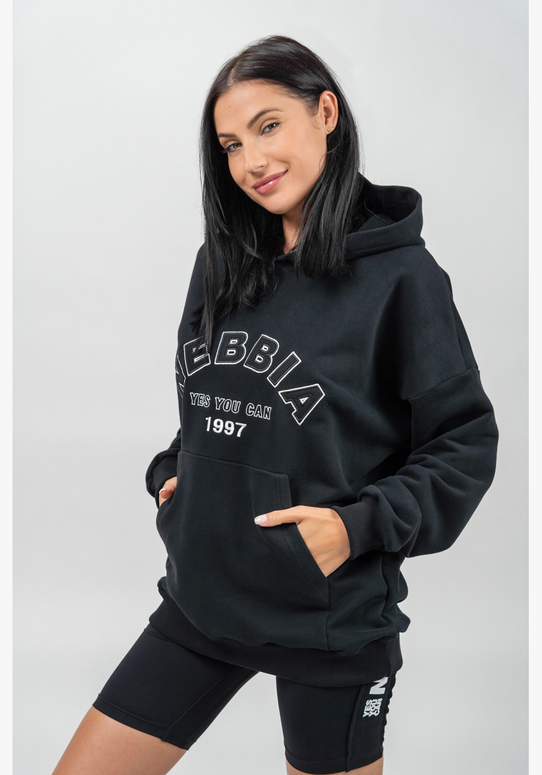 NEBBIA • Felpa oversize con cappuccio GYM RAT nera • Nebshop.it NEBBIA • Felpa oversize con cappuccio GYM RAT nera • Nebshop.it