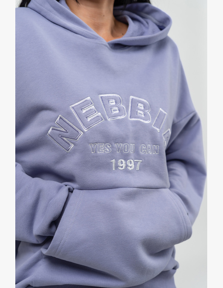 NEBBIA • Oversize mikina s kapucí GYM RAT fialová • Nebshop.sk