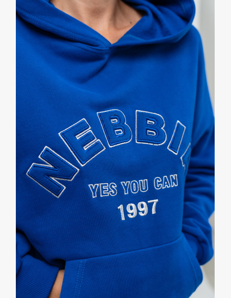 NEBBIA • Oversize mikina s kapucí GYM RAT modrá • Nebshop.cz