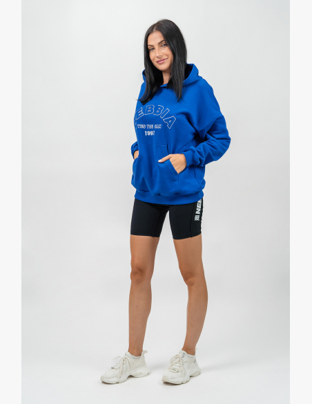 NEBBIA • Oversize mikina s kapucí GYM RAT modrá • Nebshop.cz
