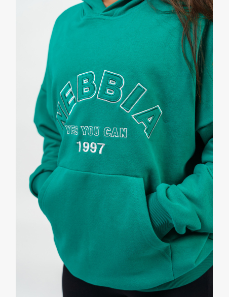 NEBBIA • Oversize hoodie GYM RAT green • Nebshop.cz