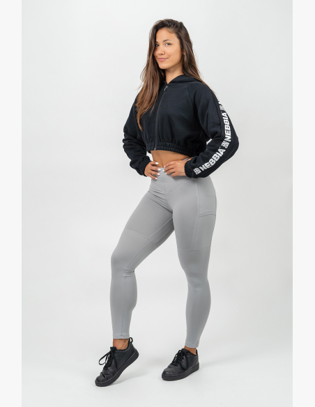 NEBBIA • Crop mikina s kapucí ICONIC čierna • Nebshop.sk