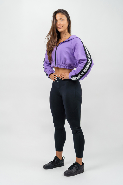 NEBBIA • Crop mikina s kapucí ICONIC lila • Nebshop.sk 2