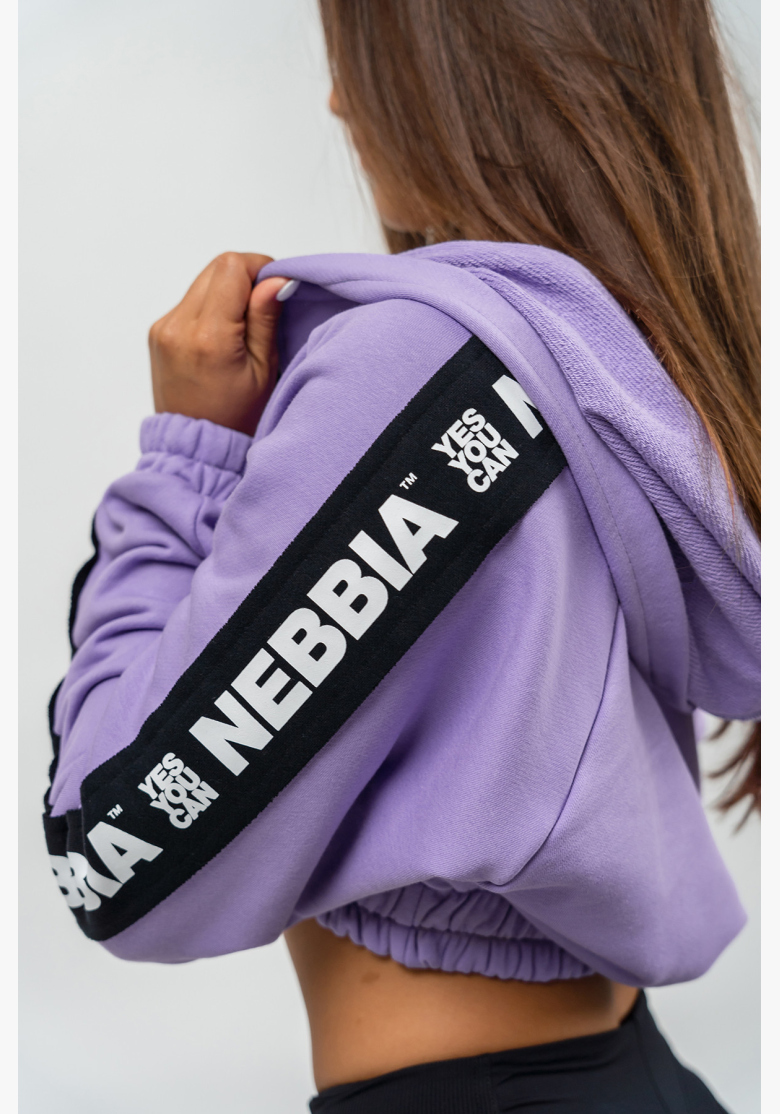 NEBBIA • Crop mikina s kapucí ICONIC lila • Nebshop.sk NEBBIA • Crop mikina s kapucí ICONIC lila • Nebshop.sk