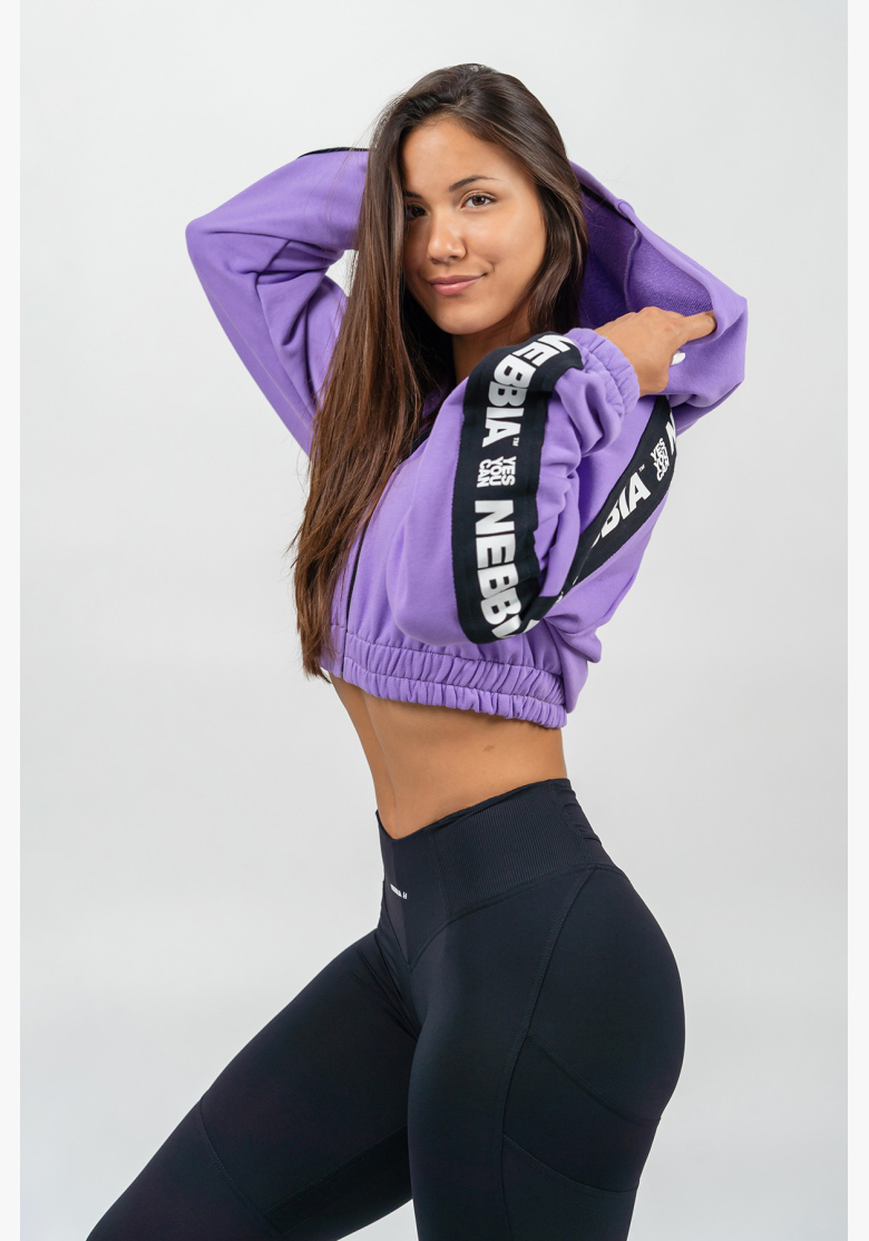 NEBBIA • Crop mikina s kapucí ICONIC lila • Nebshop.sk NEBBIA • Crop mikina s kapucí ICONIC lila • Nebshop.sk