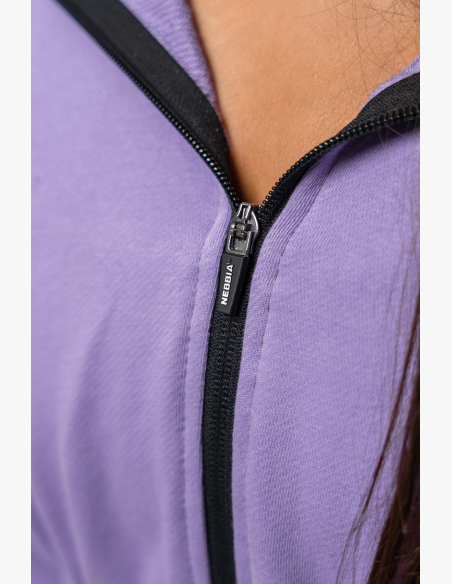 NEBBIA • Crop mikina s kapucí ICONIC lila • Nebshop.sk
