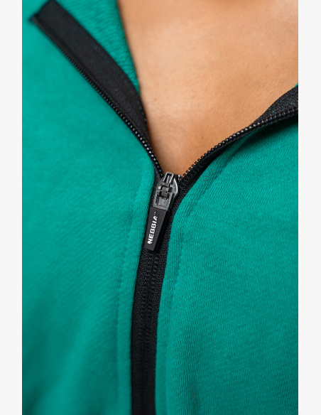 NEBBIA • Crop mikina s kapucí ICONIC zelená • Nebshop.sk
