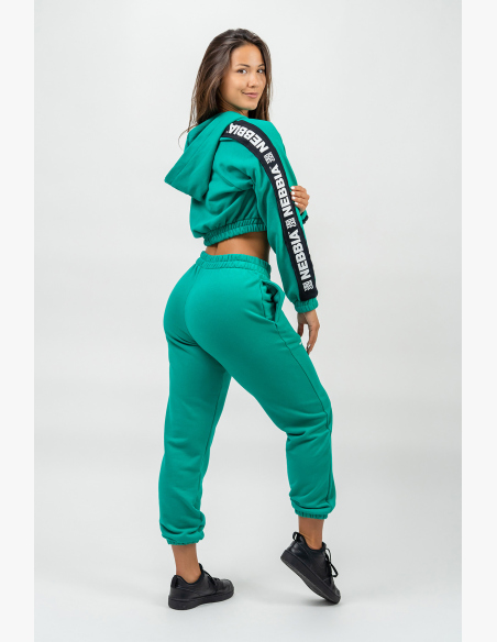 NEBBIA • Felpa con cappuccio ICONIC verde • Nebshop.it