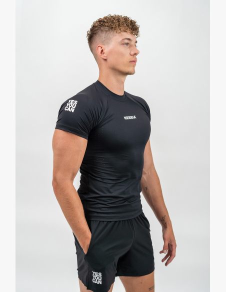 NEBBIA • Maglietta Sportiva Compression ENDURANCE nera • Nebshop.it