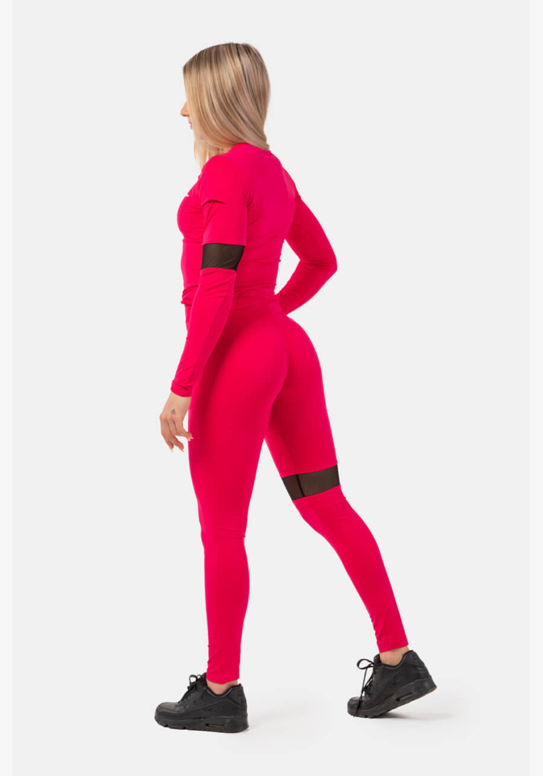 NEBBIA Legíny Sporty s vysokým pasem a kapsou na boku růžová NEBBIA Legíny Sporty s vysokým pasem a kapsou na boku růžová