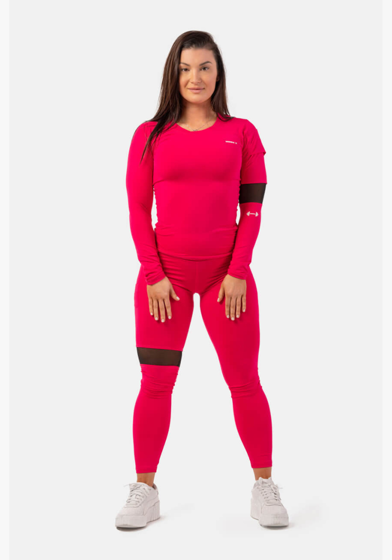NEBBIA Legíny Sporty s vysokým pasem a kapsou na boku růžová NEBBIA Legíny Sporty s vysokým pasem a kapsou na boku růžová