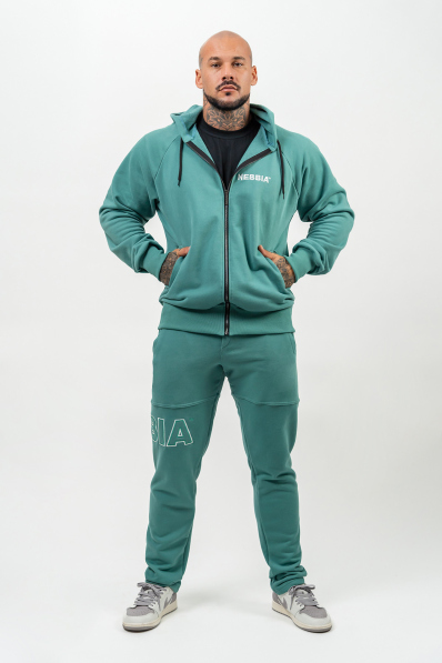 NEBBIA • Mikina na zip BEYOND ORDINARY zelená • Nebshop.sk