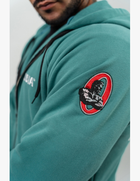 NEBBIA • Zip hoodie BEYOND ORDINARY green • Nebshop.com