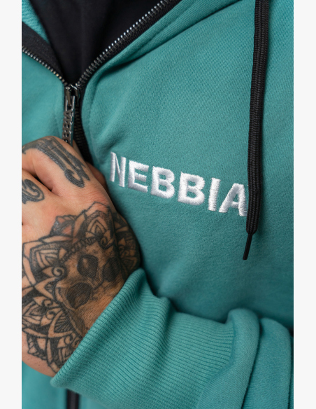 NEBBIA • Zip hoodie BEYOND ORDINARY green • Nebshop.com