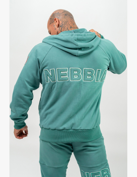 NEBBIA • Zip hoodie BEYOND ORDINARY green • Nebshop.com